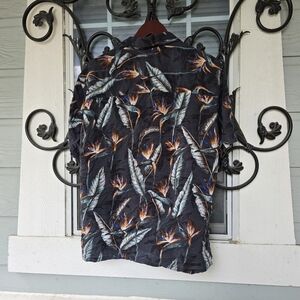 Island Shores Men's Bird of Paradise Tropical Hawaiian Shirt 100% Rayon - M